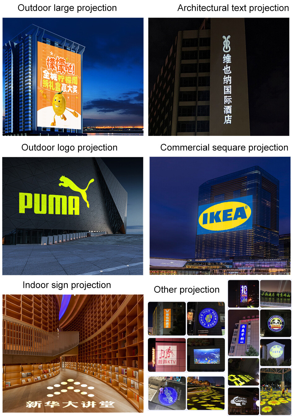 300W Custom Logo Projector GOBO IP65 for Store Business Outdoor Indoor Lights