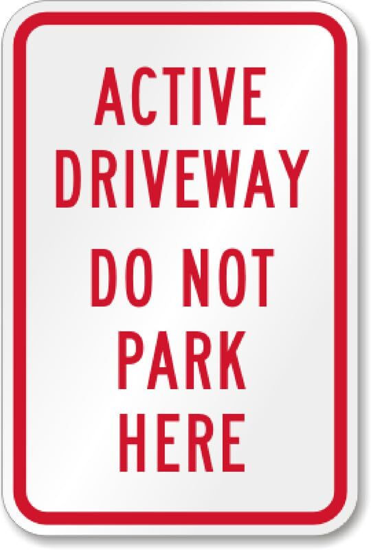Aluminum Driveway Sign Weatherproof Outdoor Durable Metal 8×12 Pre Drilled