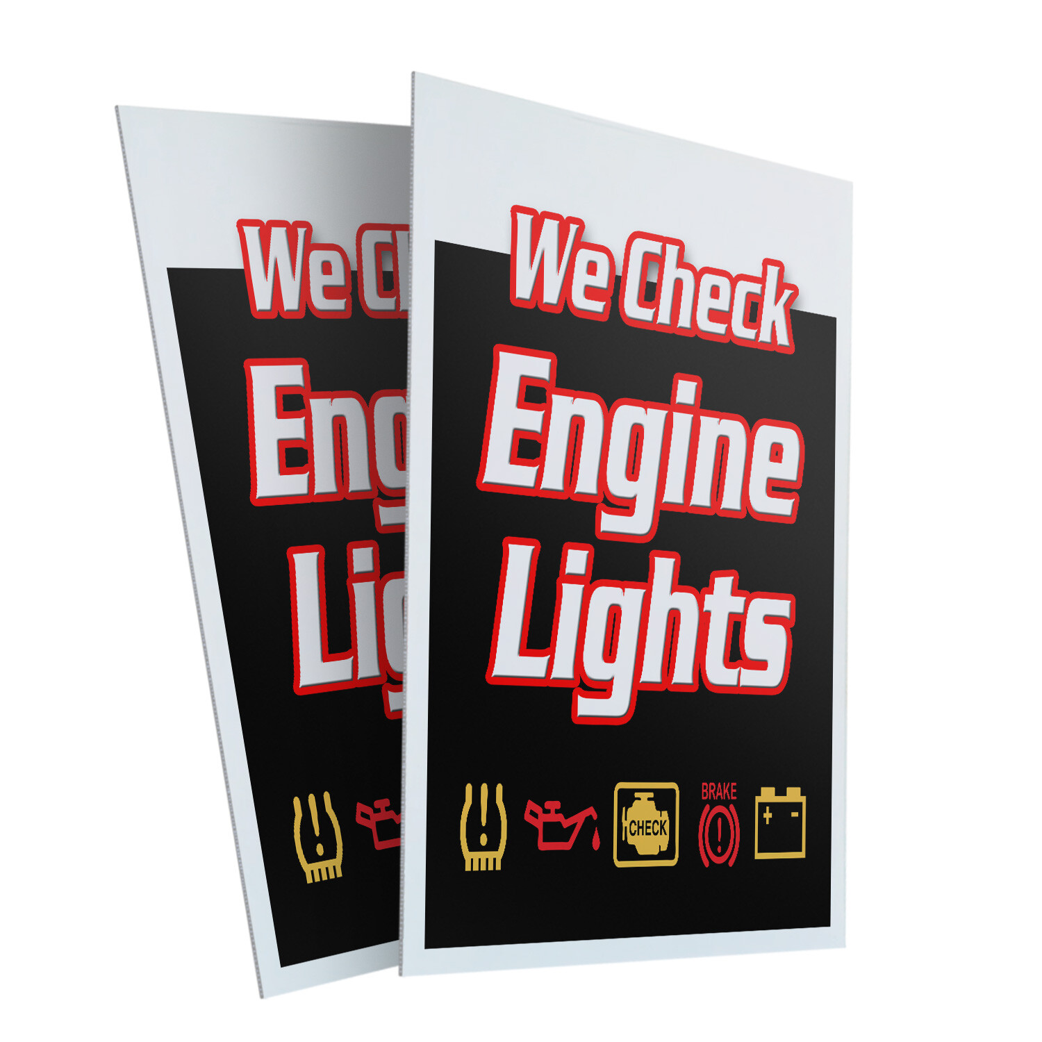 A-frame Sidewalk We Check Engine Lights 24&Prime; x 36&Prime; Double Sided A-Frame Sidewalk