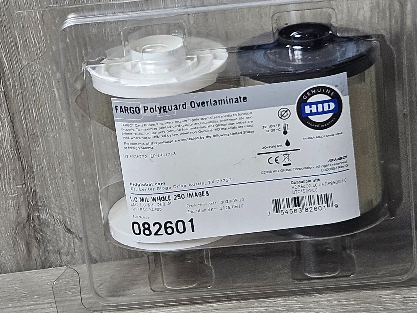 HID 082601 Fargo Polyguard Overlaminate 1.0 MIL Whole 250 Images exp. 3-28 on