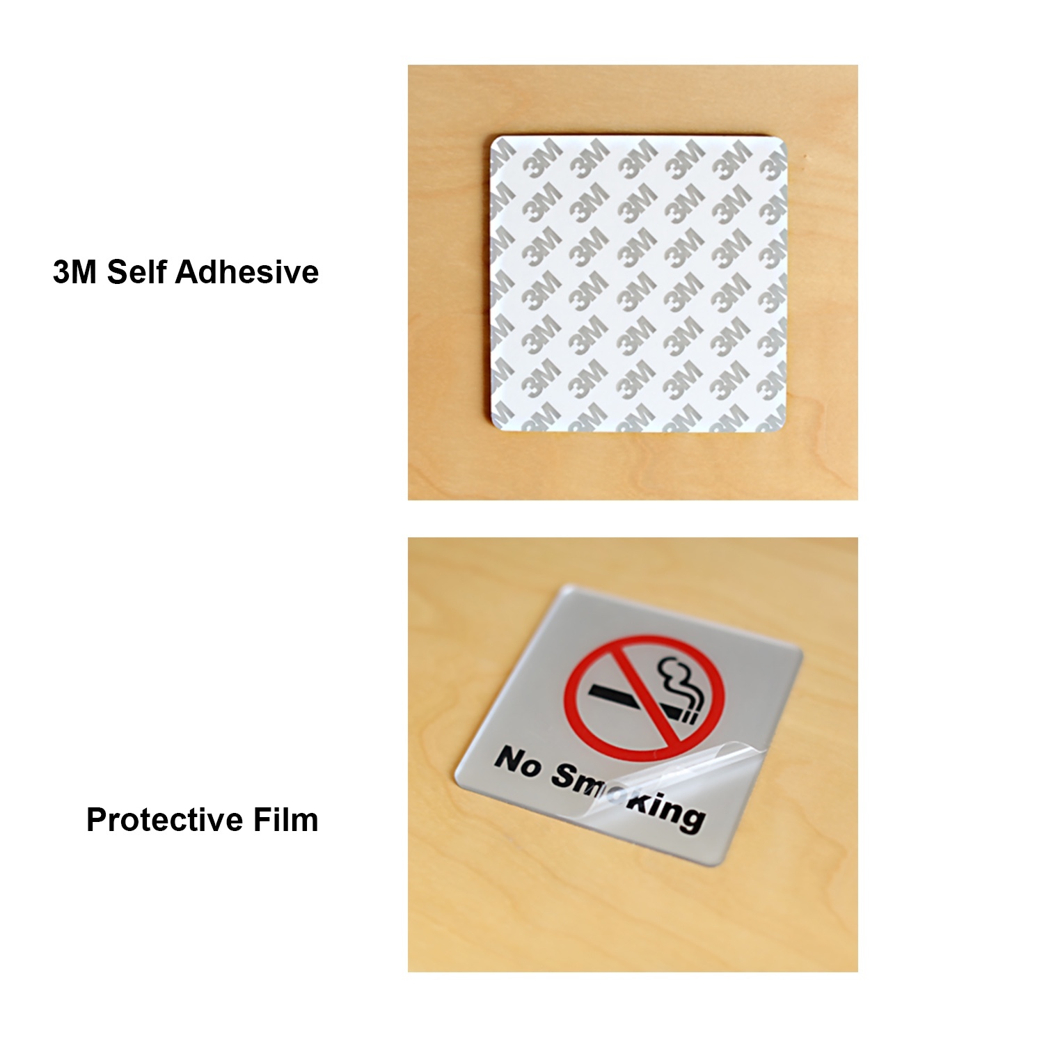 No Smoking Sign 4×4 »(Acrylic-Classic) 3M Self Adhesive for Car, Indoor, Outdoor