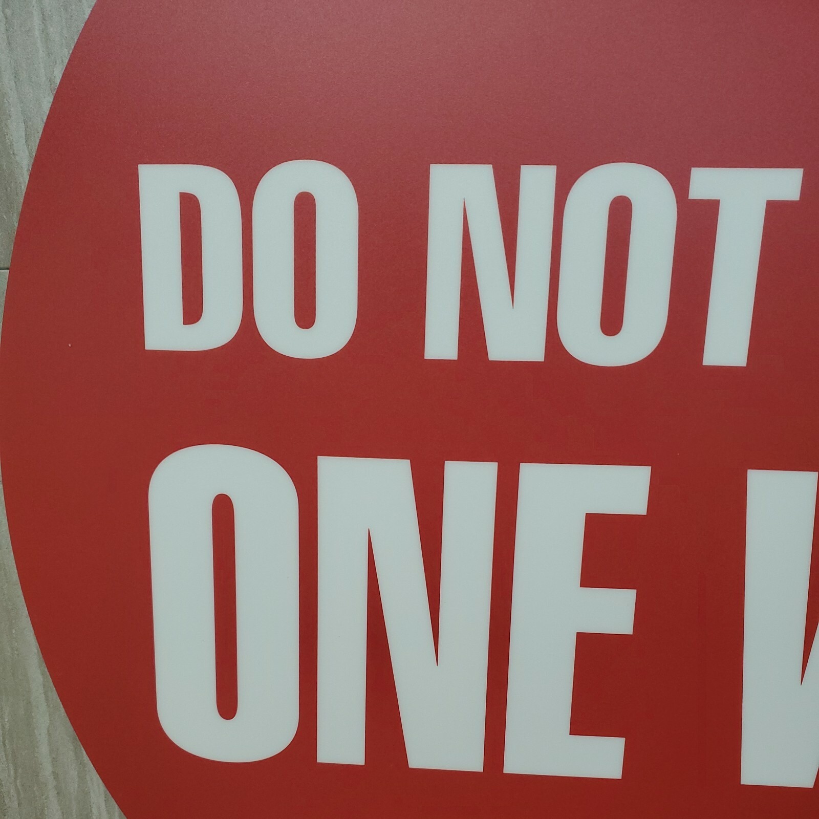 24 inch Do Not Enter One Way Circle Floor Sticker OHDIS Red White Commercial