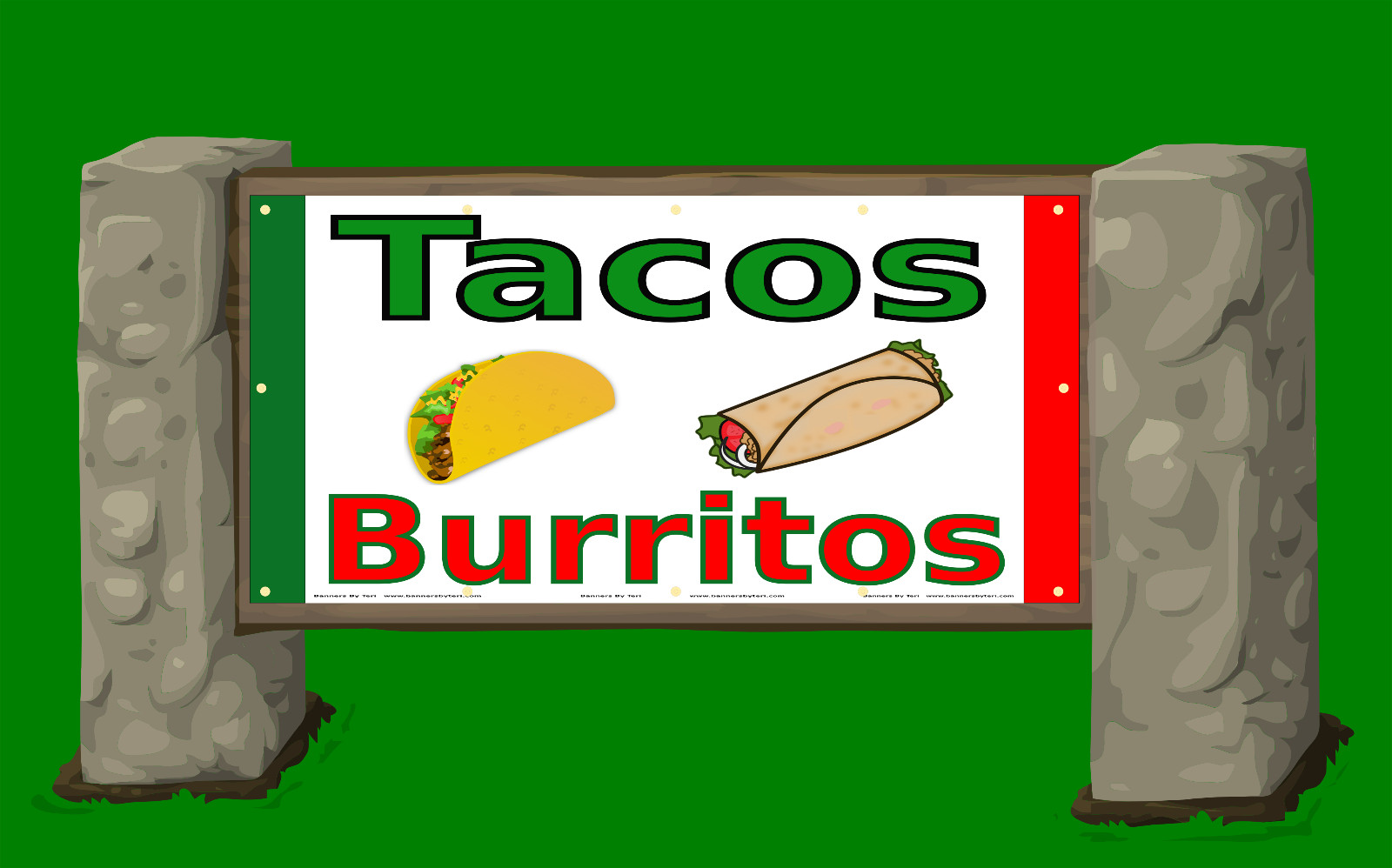 TACOS & BURRITOS – Vinyl Banner Signs – Fast Shipping – USA MADE – TOUGH QUALITY