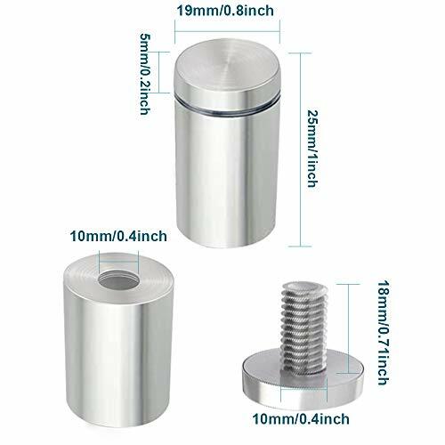 Stainless Steel Standoff Screws 20pcs 3/4 X 1 Inch Wall Standoff Sign Holders