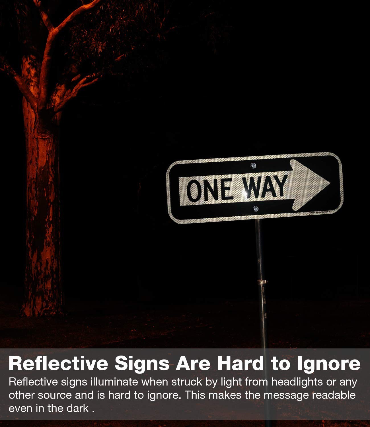 18×6 Reflective One Way Sign with Right Arrow – Rust-Free Aluminum, UV Protected
