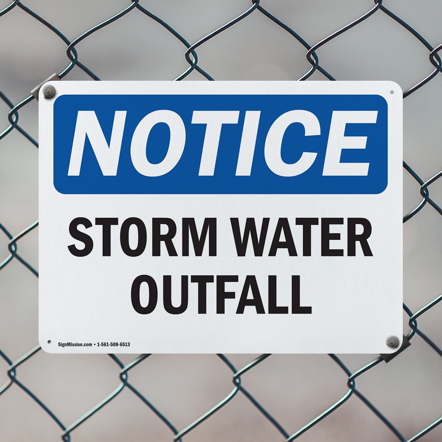(2 Pack) Storm Water Outfall OSHA Notice Sign Decal Metal Plastic