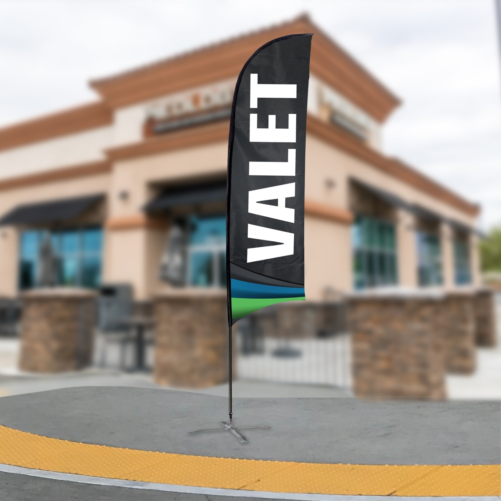 12-Foot Valet Feather Flag Kit – Single-Sided, Full-Color Print