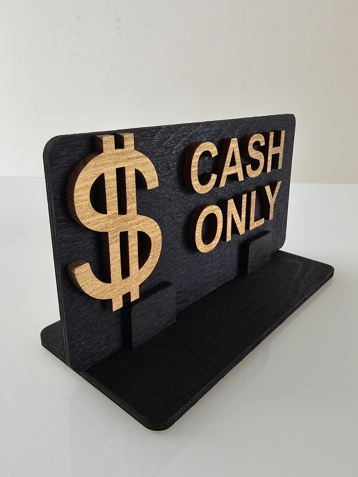 Cash Only Sign – Wooden 3D Business Sign | No Credit Cards Accepted