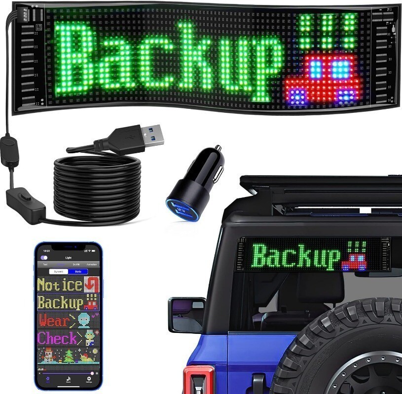 USB 5V LED Sign Bluetooth App Control Flexible Programmable Custom Text Pattern