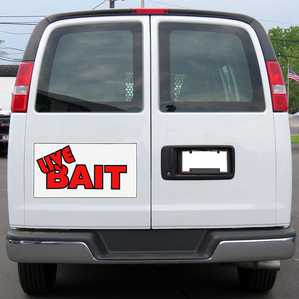 Car Magnet Set of 2 Live Bait Business Car Advertising Industrial Sign