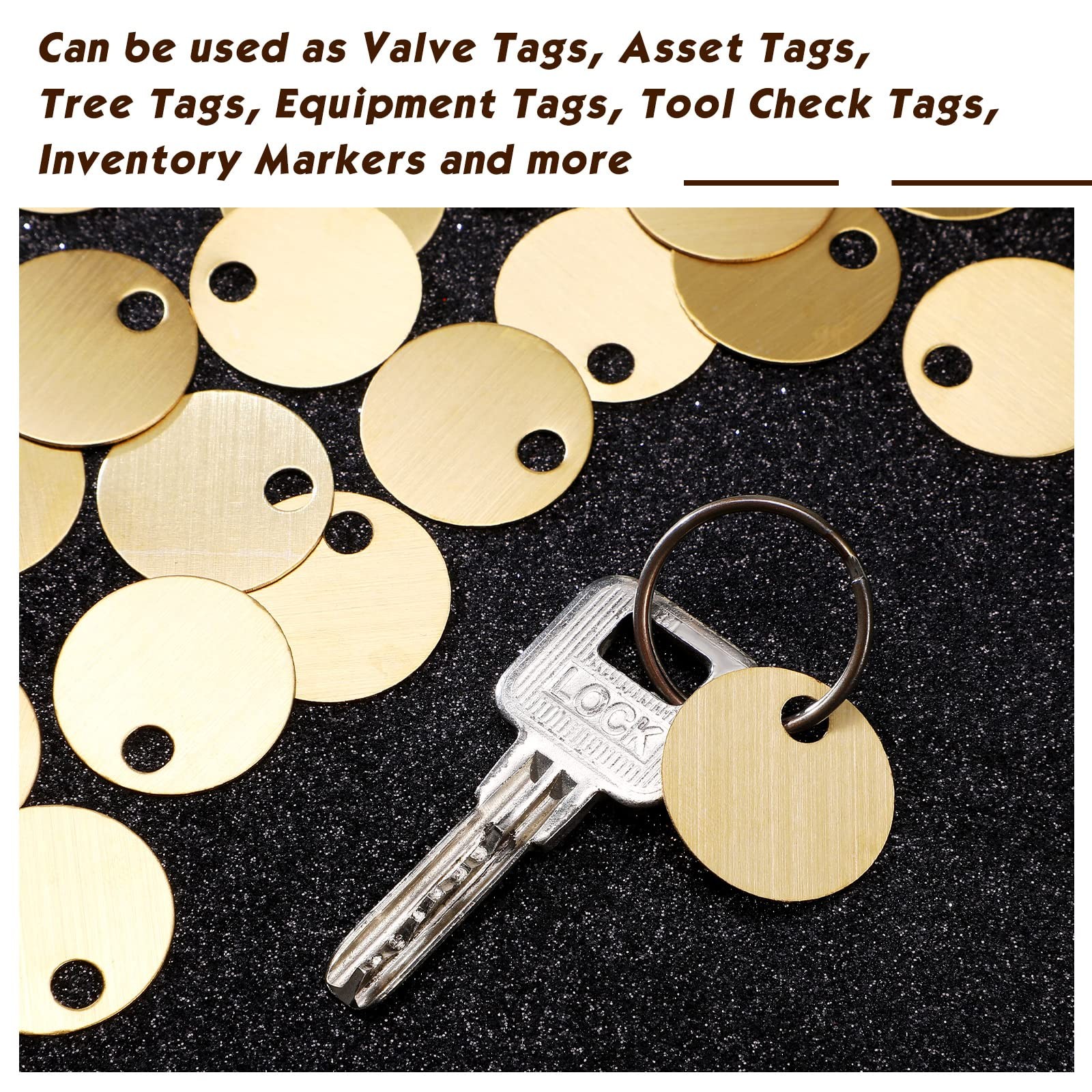 Solid Brass Tags 1.5 Inch Round Golden Blank Stamping ID 75 PCS