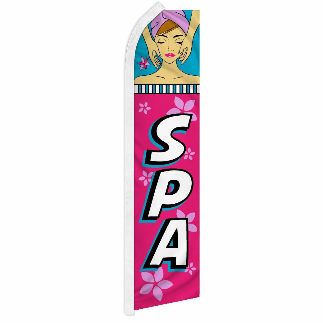 « SPA » advertising super flag swooper banner business sign beauty salon facial