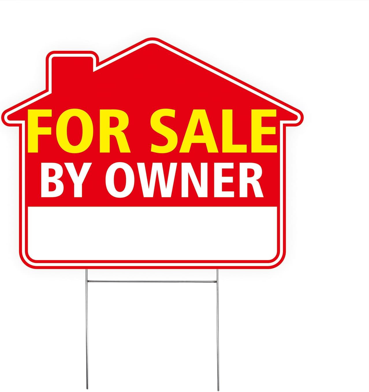 For Sale By Owner Yard Sign with Stake – 17&Prime; x 13&Prime; Double-Sided Corrugated Plast