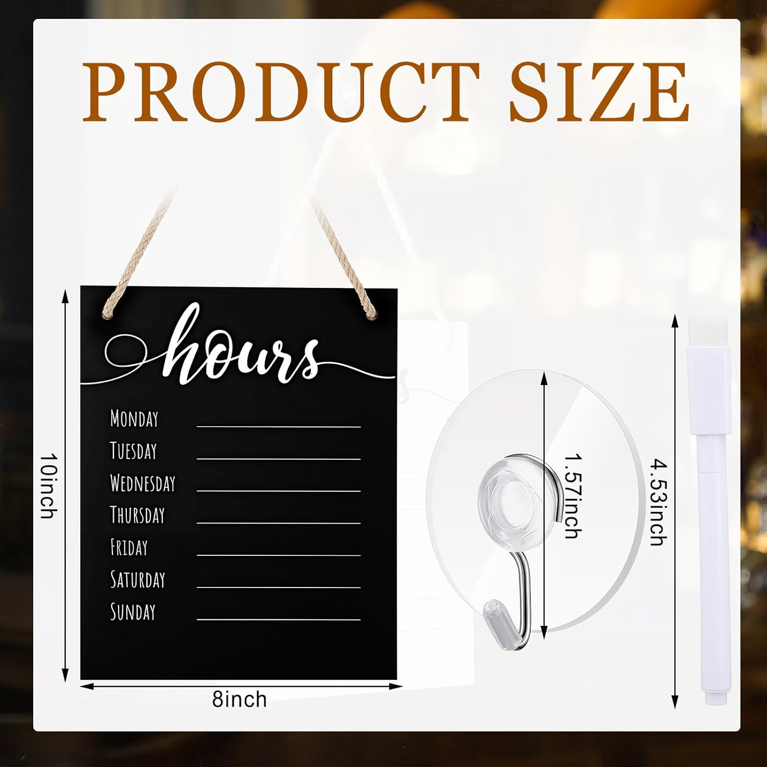 3 Pcs Dry Erase Store Hours Sign Set Include 8 x 10 Inch Erasable Business Hours