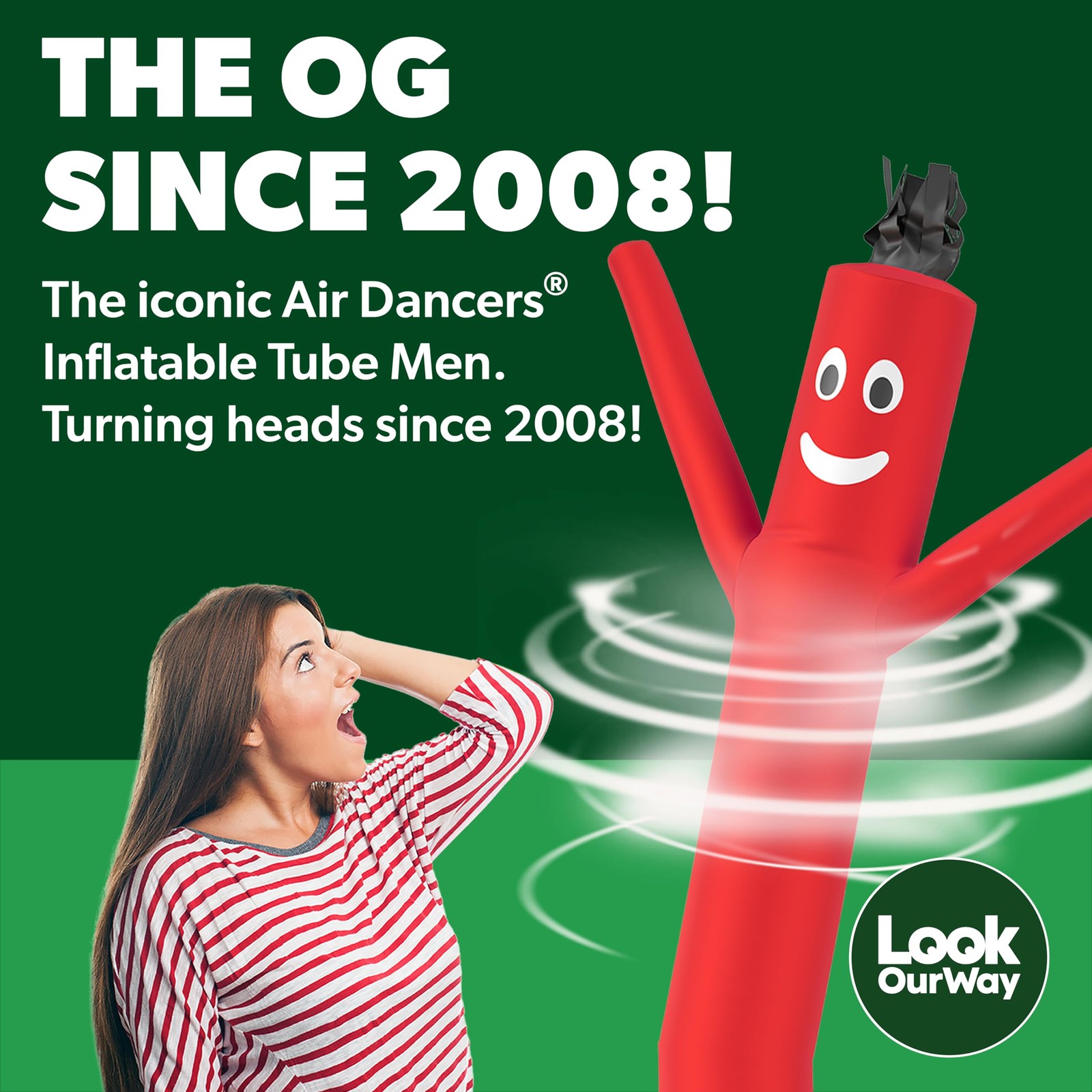 LookOurWay Air Dancers Wacky Waving Inflatable Tube Guy – 7ft Tall Inflatable