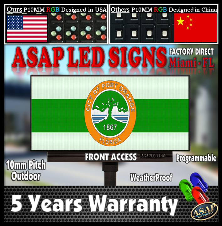 LED Sign Outdoor Board Full Color Programmable 25&Prime; x 75&Prime; – Made in USA