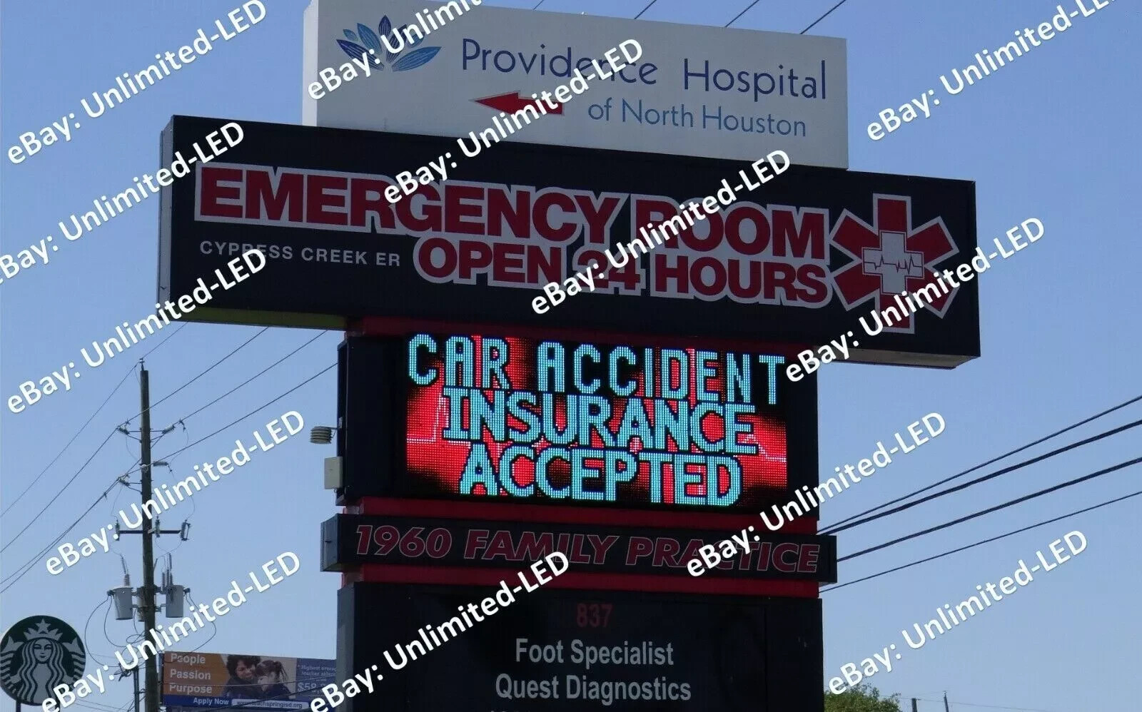 P6 5×10 FT Double-Sided LED Billboard Outdoor Full-Color Programmable Display HD