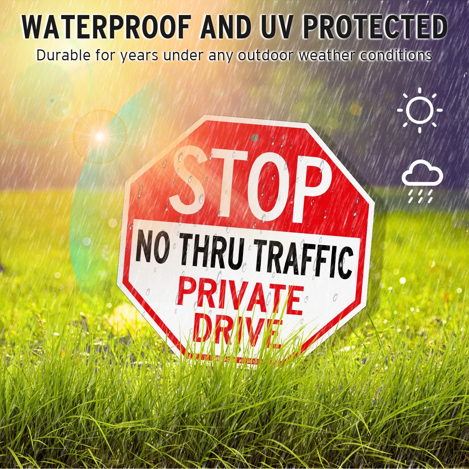 Private Drive Sign Reflective Aluminum Weather Resistant Outdoor 12×12 Inch
