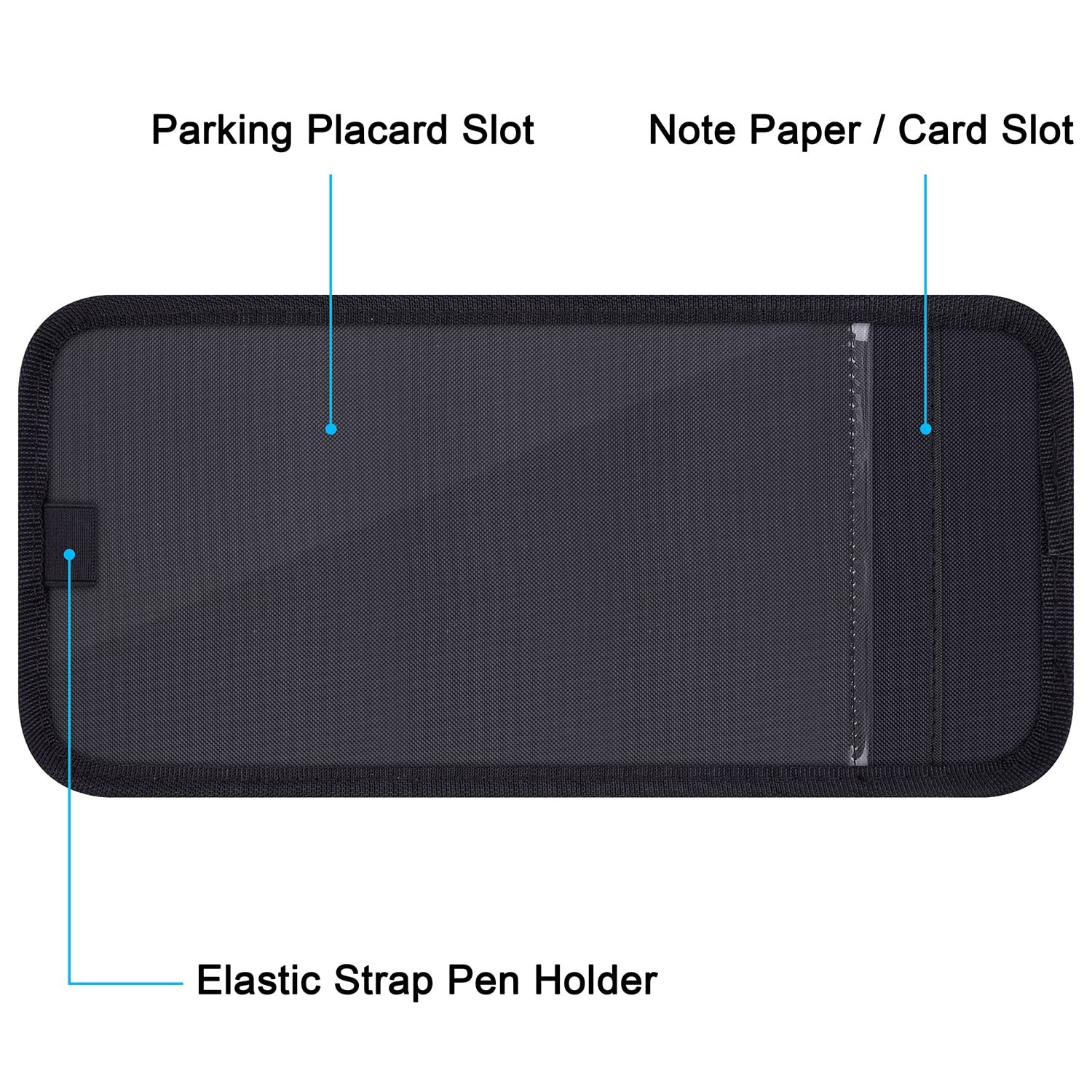 Handicap Placard Holder for Auto, Wisdompro Disabled Parking Permit Black