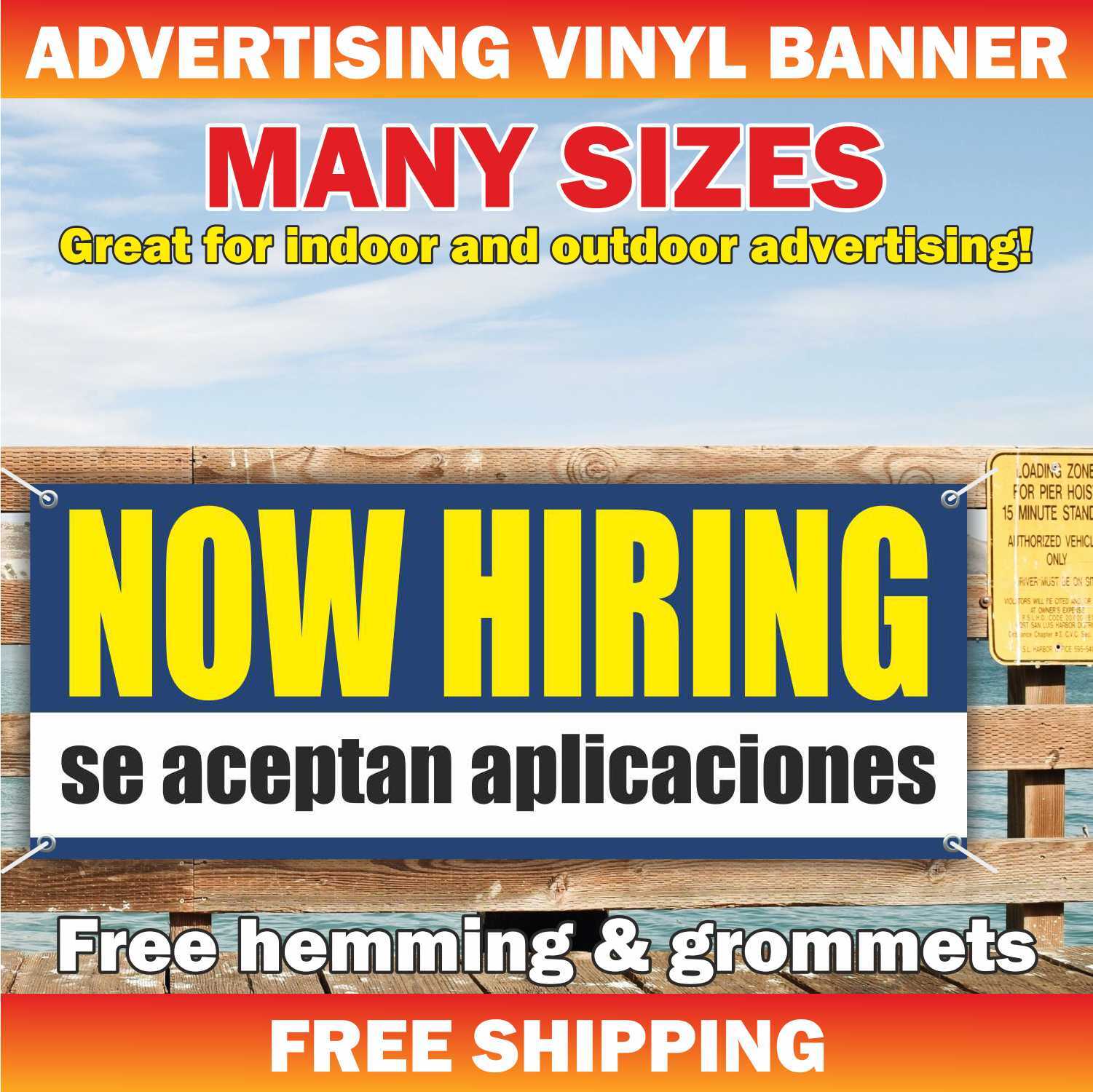 NOW HIRING ACEPTAN APLICACIONES Advertising Banner Vinyl Mesh Sign APPLICATIONS