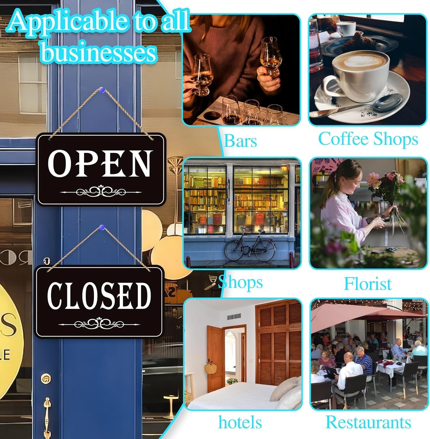 Open Closed Signs for Business, 12×6.7 Waterproof Double Sided Come In or Clo…