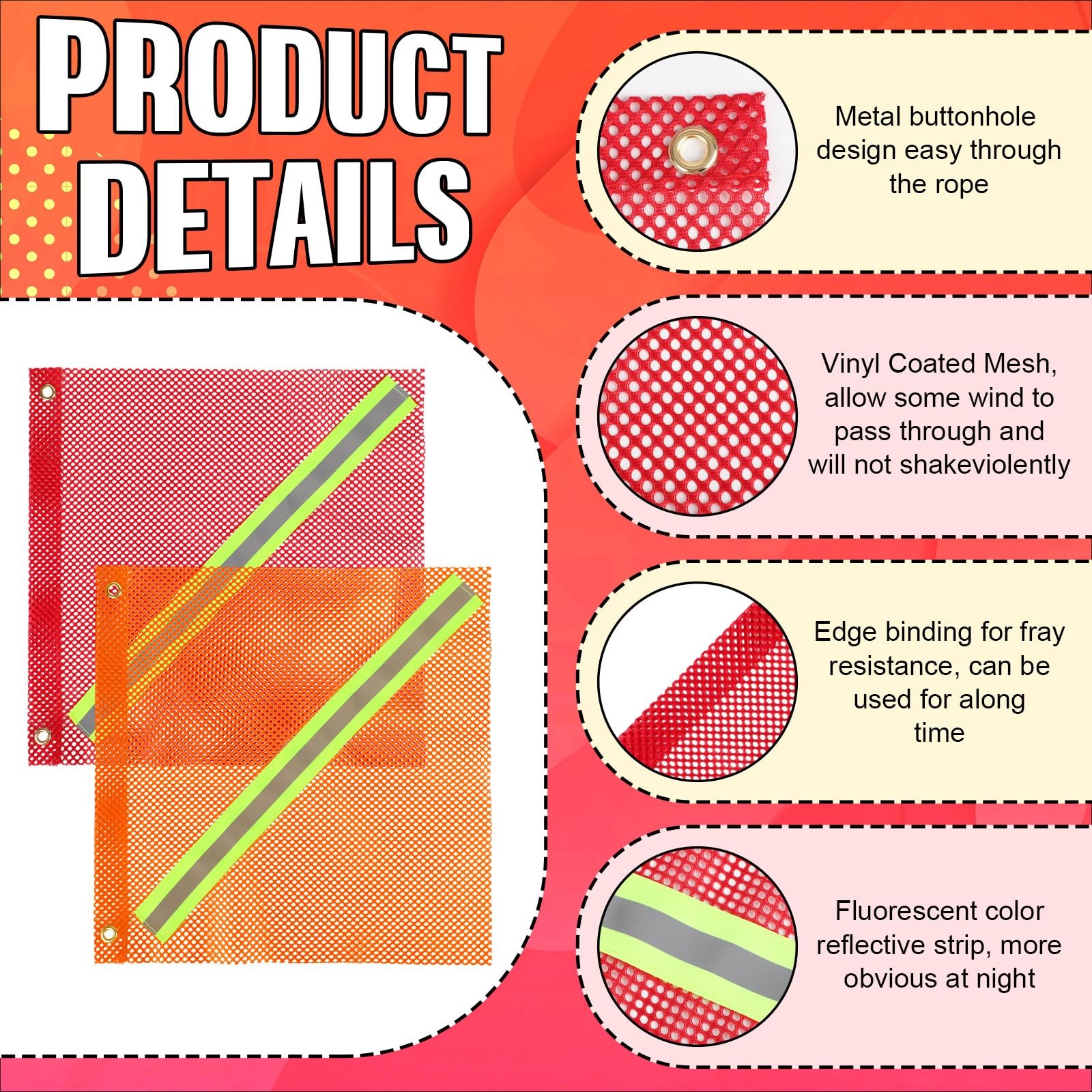 12 Pcs Safety Flag Kit Includes 2 Oversized Load and 1 Wide Load Banner for T…