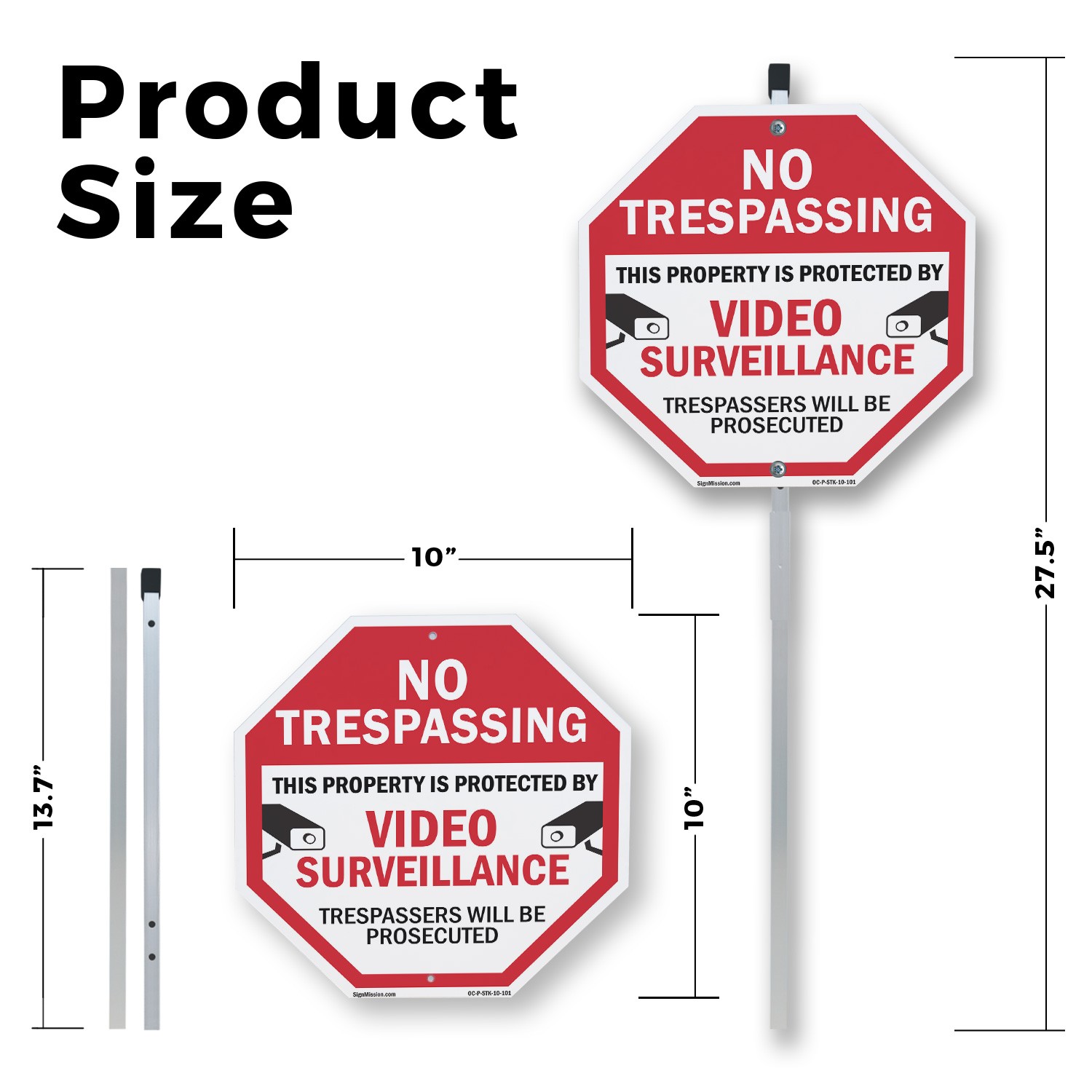 No Trespassing This Property Is P Octagon Sign With Stake Weather Resistant