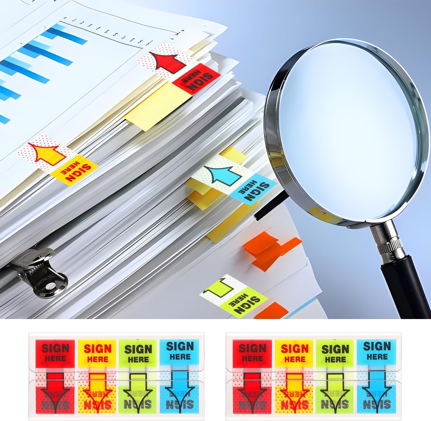 Durable 500pcs Sign Here Tabs – Vibrant Stickers for Home, Office & School Use