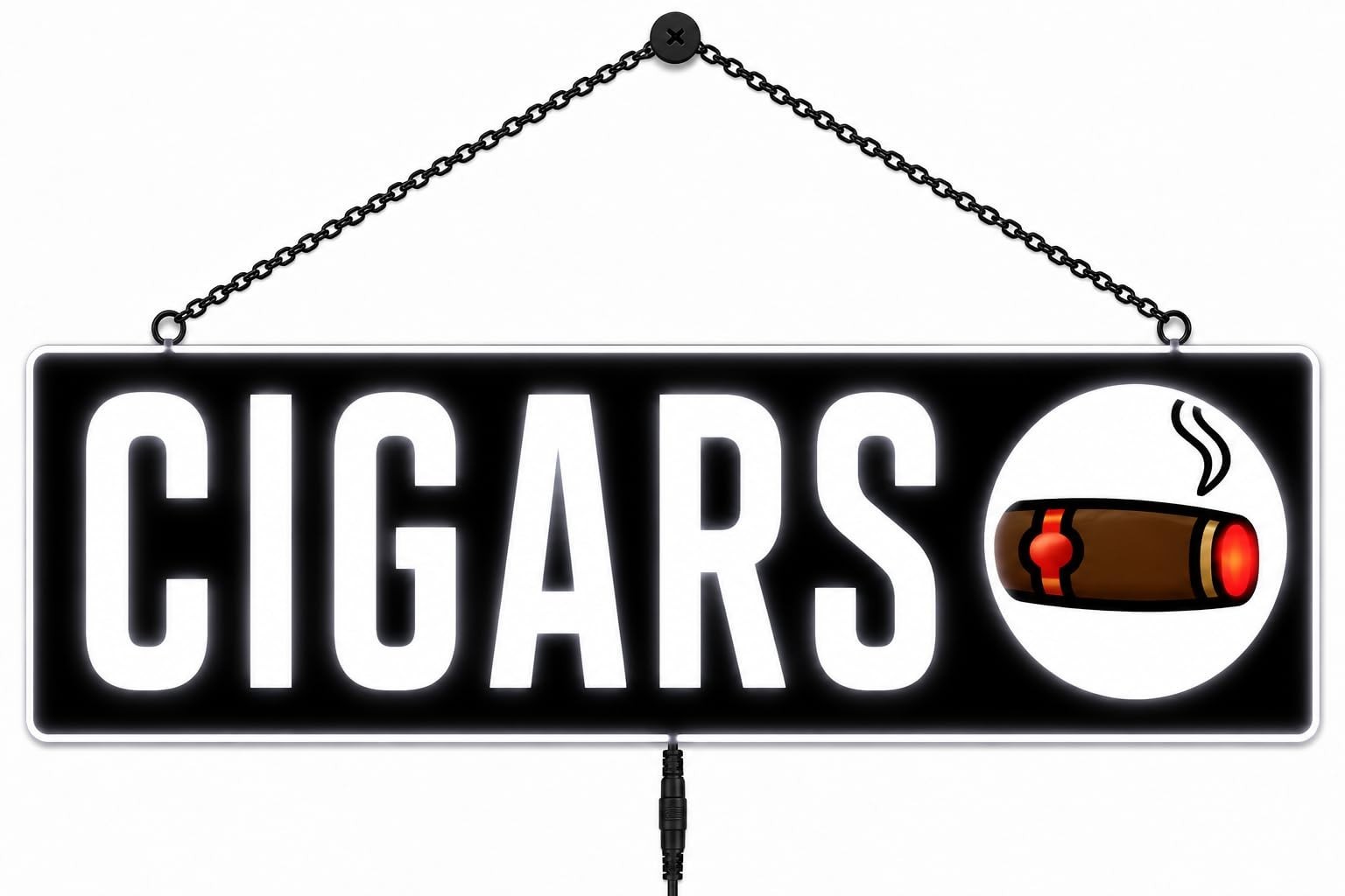 38&Prime; Cigars LED Window Sign | Cigar Shop Business Sign | Edge-Lit Display