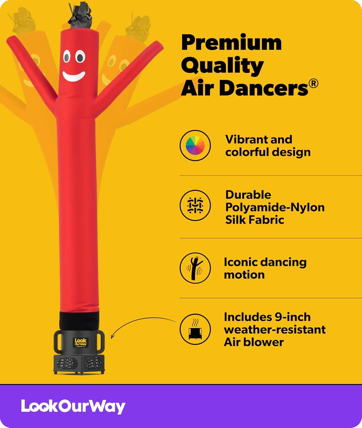 7ft Inflatable Dancing Tube Man with Blower Red