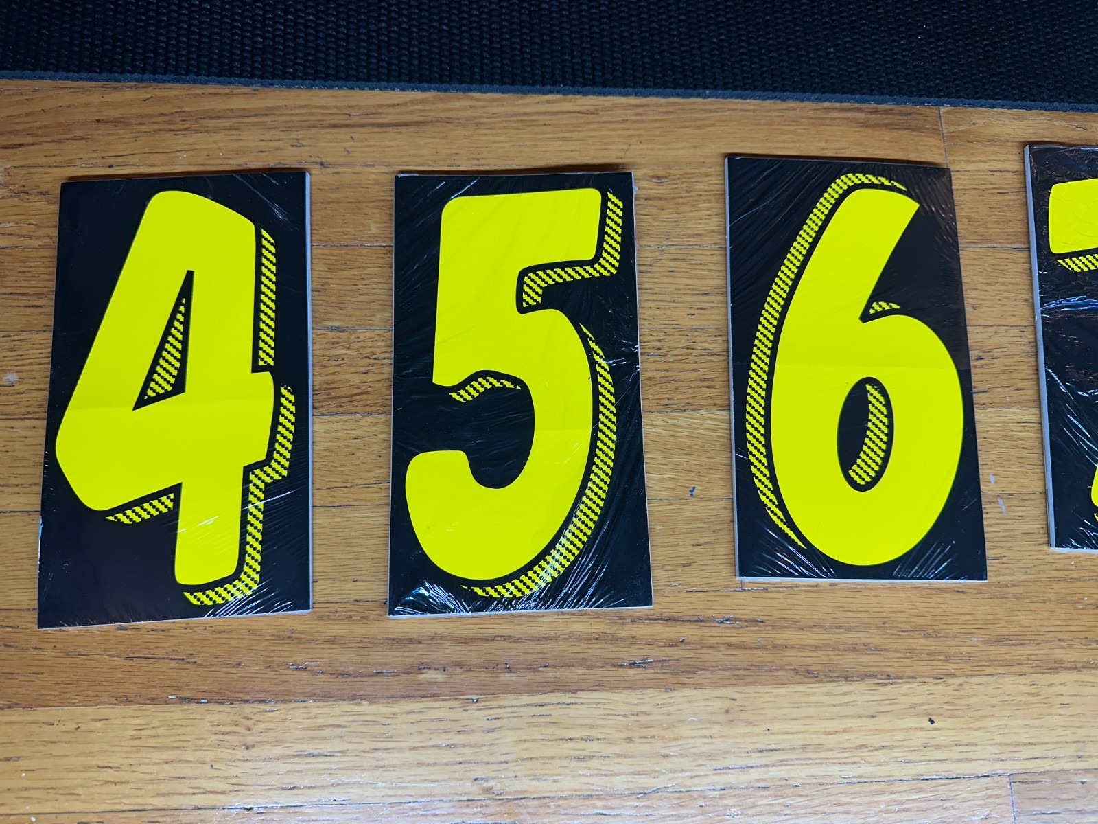 Complete Set of 7.5” Dealership Vinyl Numbers – Bold Yellow on Black – 96 Total
