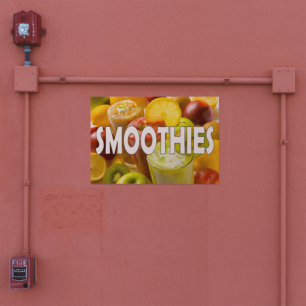 Decal Stickers Smoothies with Image Vinyl Store Sign Label Restaurant and Food