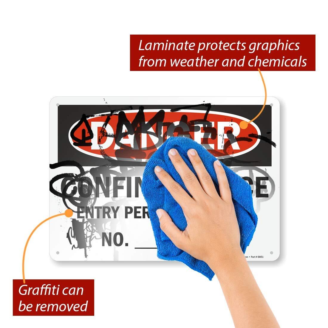 10×14 inch Danger Sign Confined Space Entry Permit Required Aluminum Signage