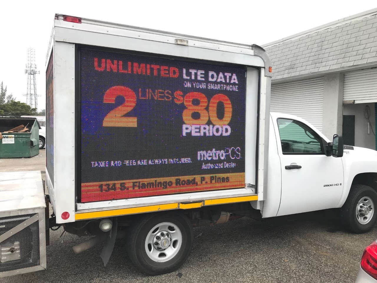 LED Outdoor Full-Color Programmable Sign with Wi-Fi (Approx. 6 ft W × .5 ft H)