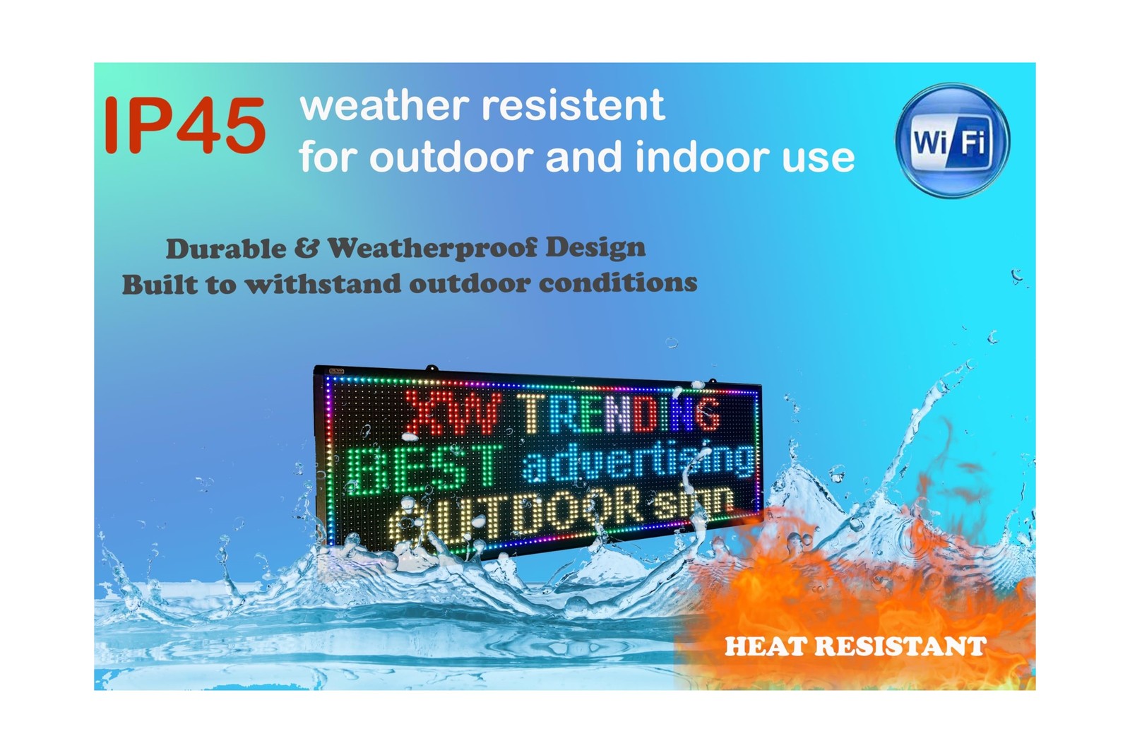 LED sign, scrolling sign 40&Prime; x 14&Prime;, WiFi perfect tool for advertising, color …