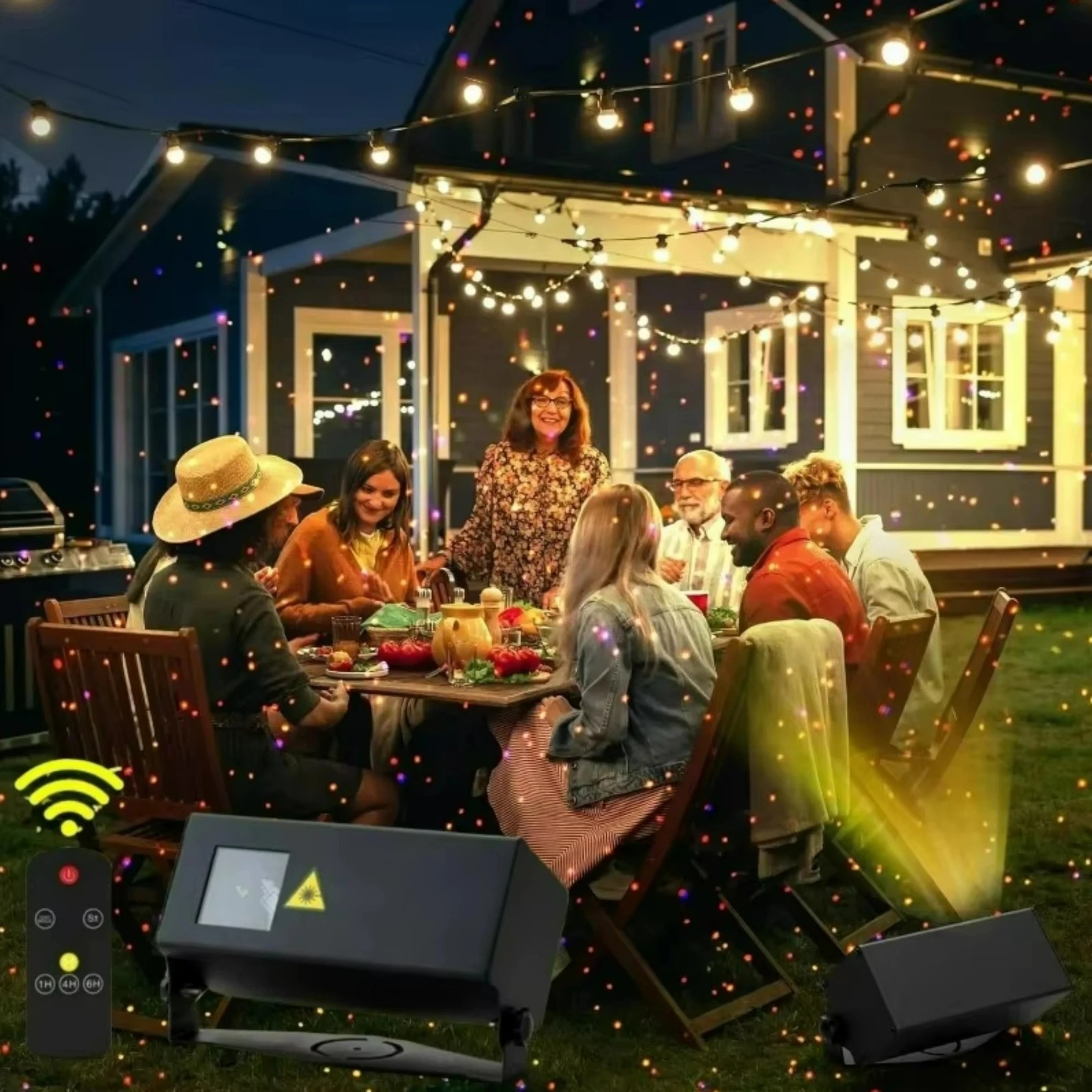 30W Outdoor Dynamic Firefly LED Starry Sky Projection Light For Home Garden Deco