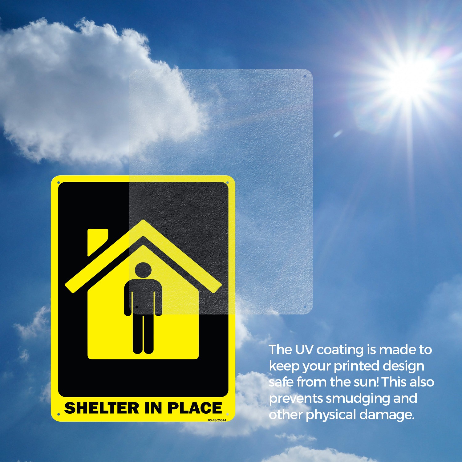 Shelter In Place Public Safety Sign Metal, Plastic, Or Decal – 5 or 10 Pack