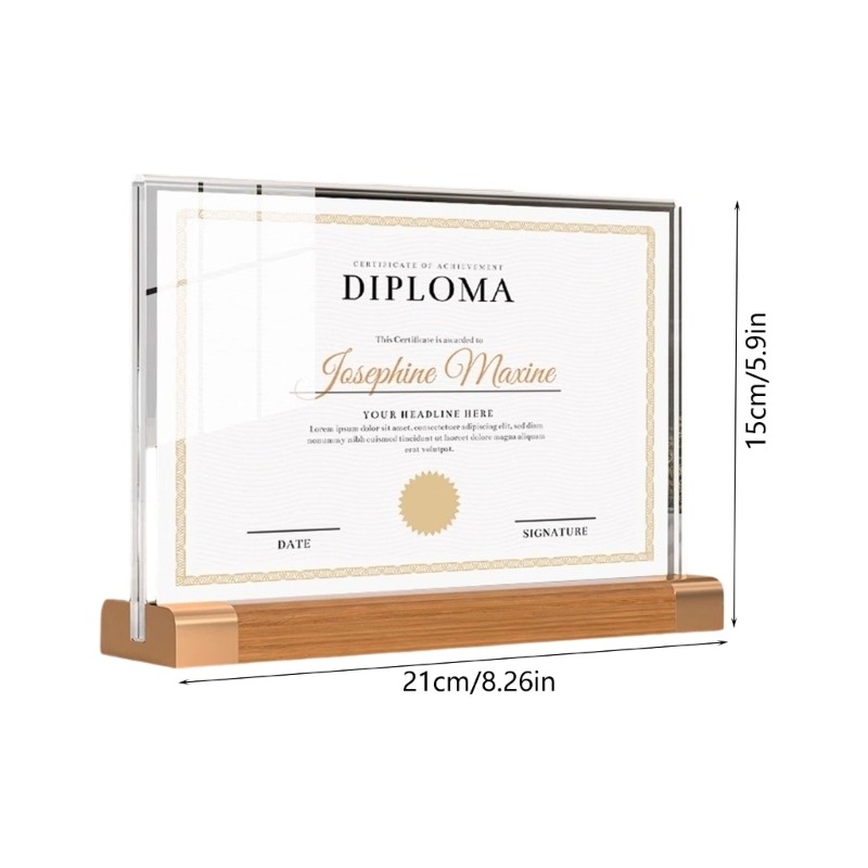 Multipurpose A 5 Acrylic Tabletop Document Holders Menu Stand With Golden Base
