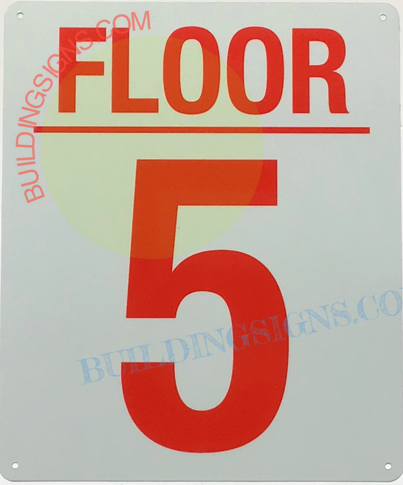 5 FLOOR SIGN (10×12,White,Aluminum) -REF24-1027