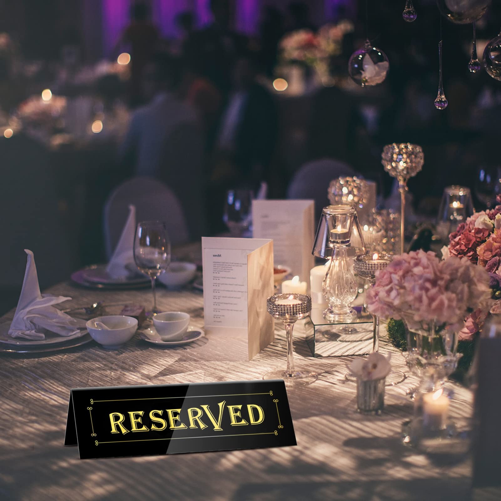 20 PCS Acrylic Reserved Table Tent Signs Reservation Wedding Seating Decor