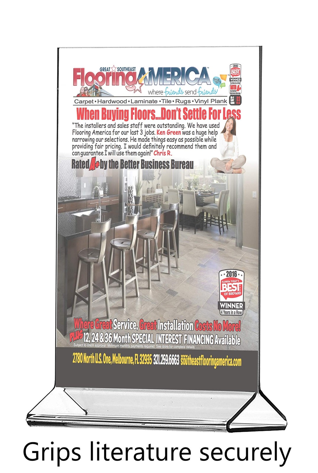 Marketing Holders 2 Pack Half Sheet Advertisement Holder 5.5&Prime;w x 8.5&Prime;h, Clear