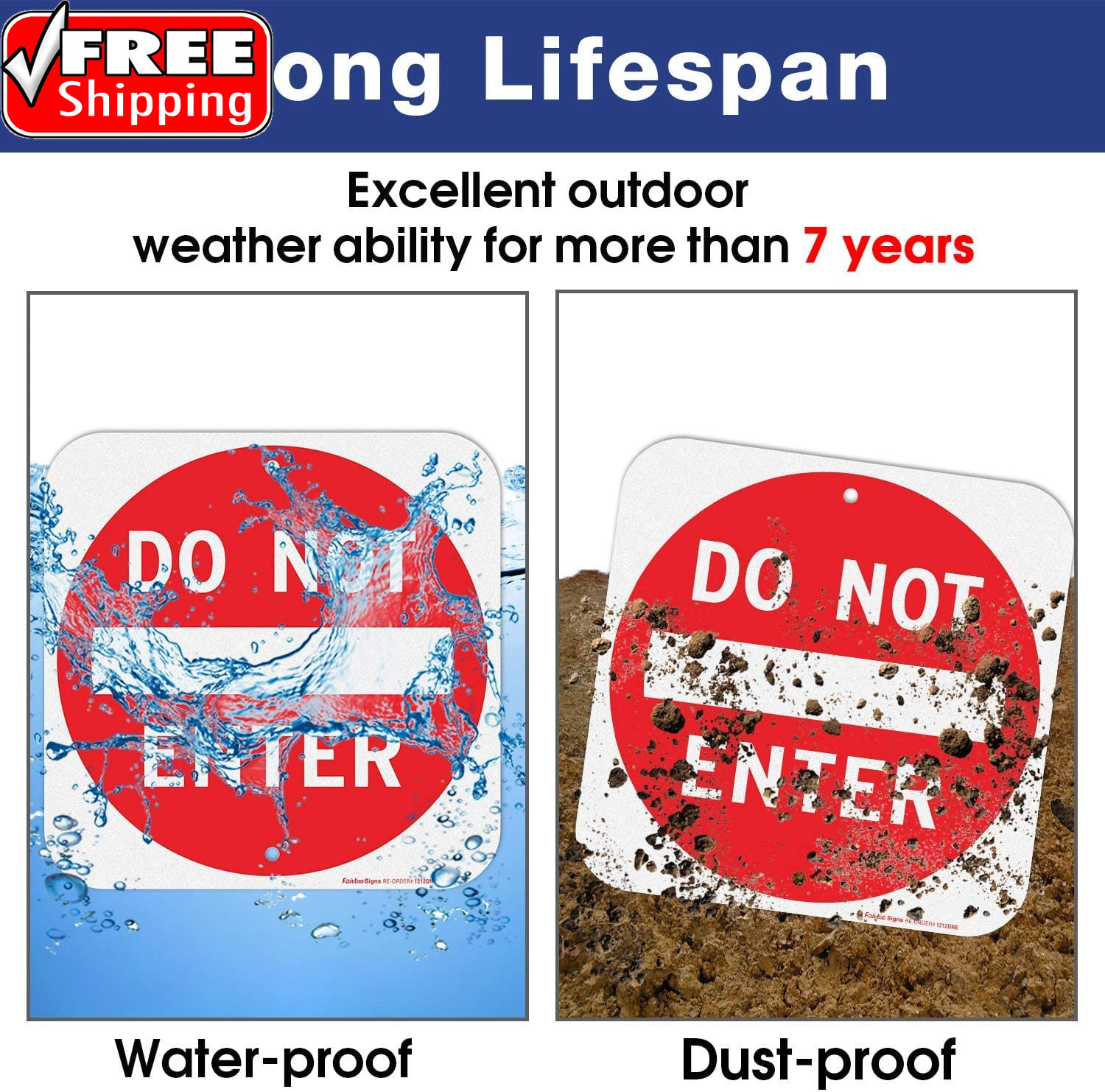 Do Not Enter Sign,12X12 Inch Square .040 Aluminum,Reflective Rust Free Metal Sig