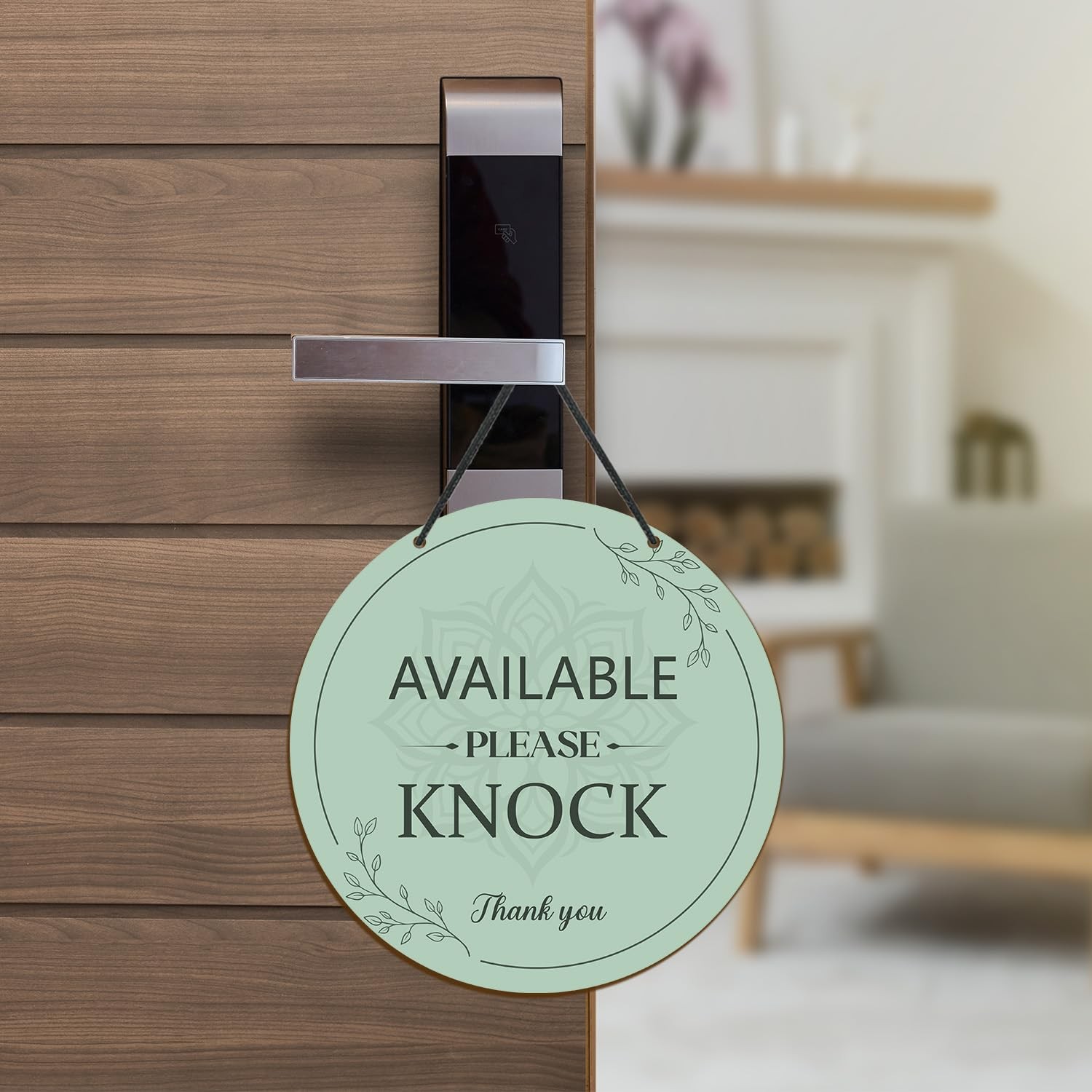 Green Double Sided Do Not Disturb Available Please Knock Door Hanger Sign