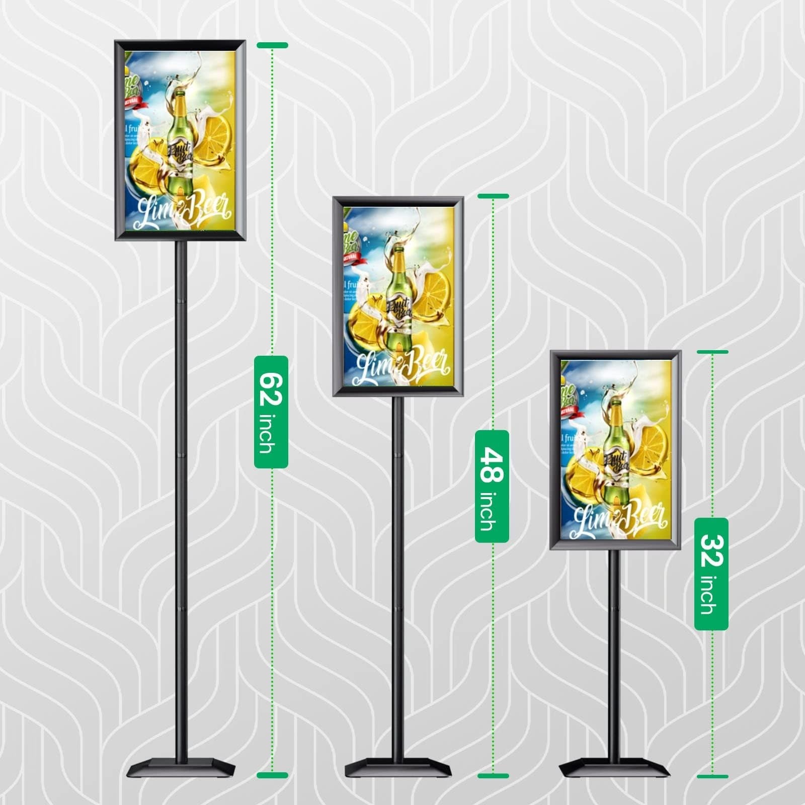 Adjustable Sign Stand for Display, Heavy Duty Sign Holder Floor Stand with Ba…