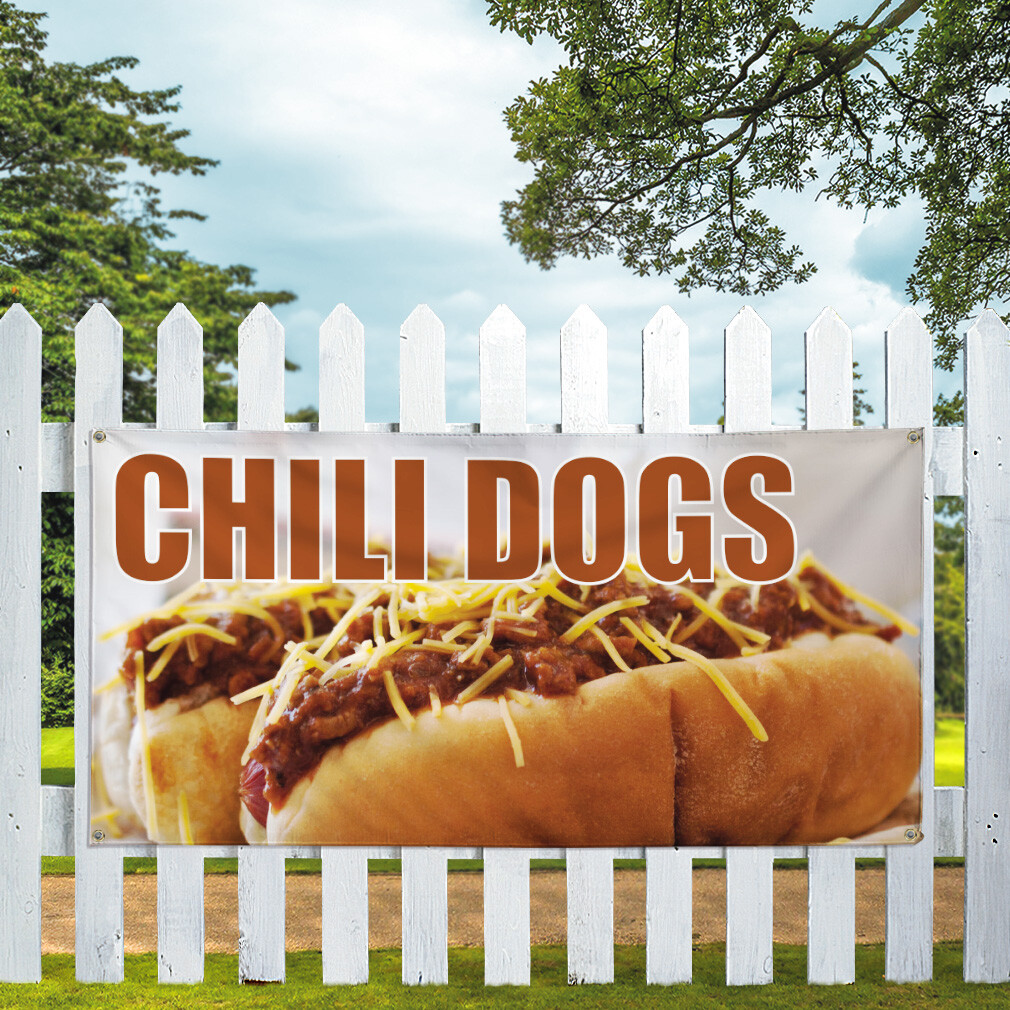 Vinyl Banner Multiple Sizes Chili Dogs Outdoor Advertising Printing D Outdoor