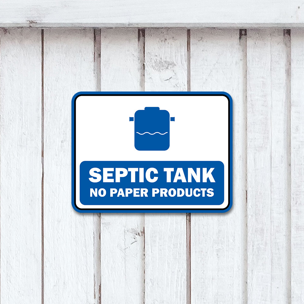 Classic Framed Plus Septic Tank No Paper Products Door or Wall Sign | Boats