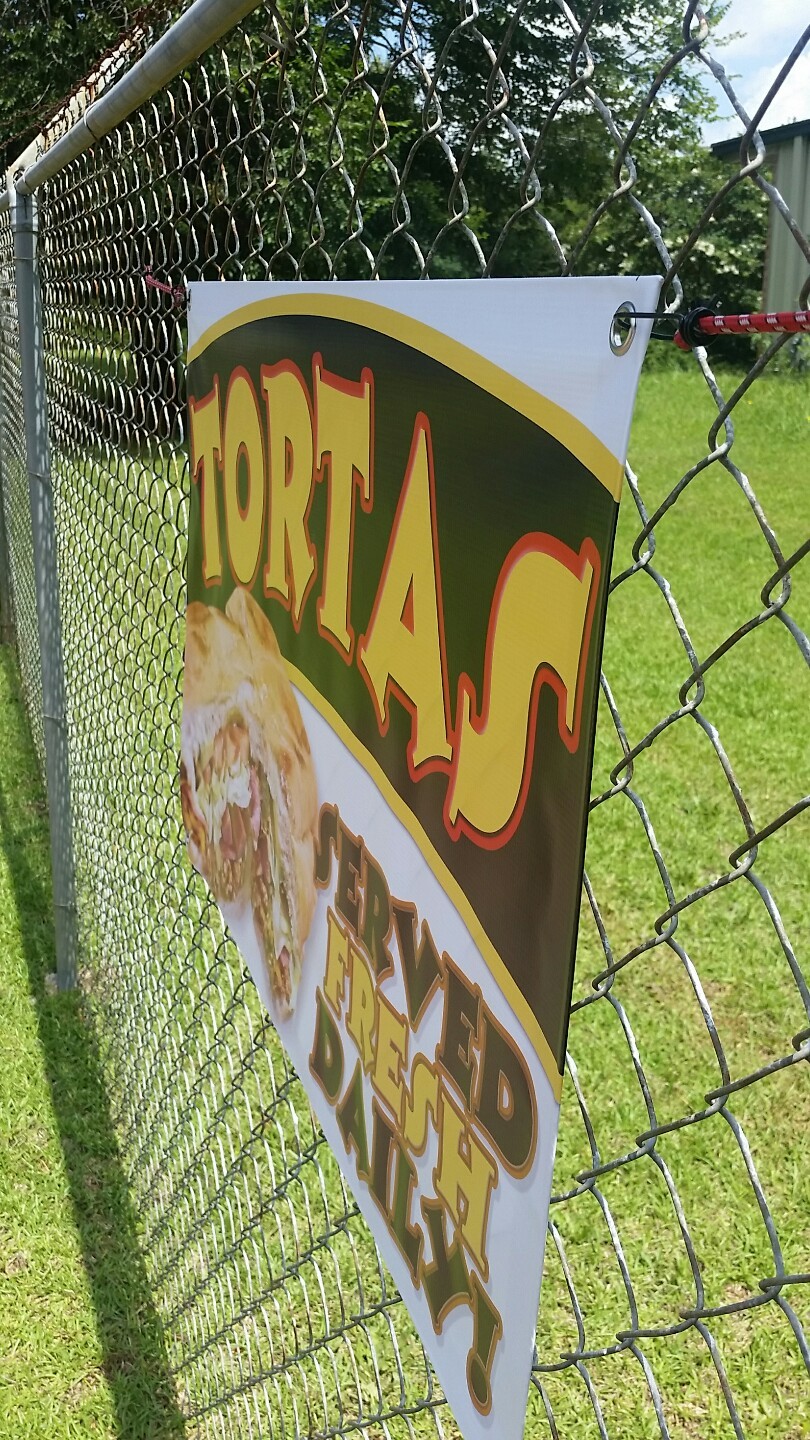 TORTAS Served Fresh Daily Banner Open Sign Display Mexican Food Restaurant Lunch