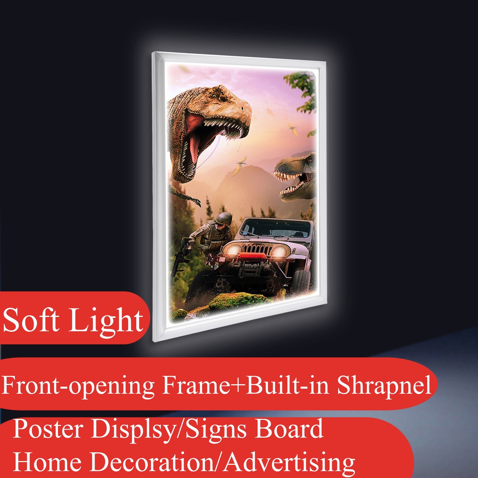24&Prime;x36&Prime; LED Backlit Poster Frame Art Picture Light Box Advertising Display Frame