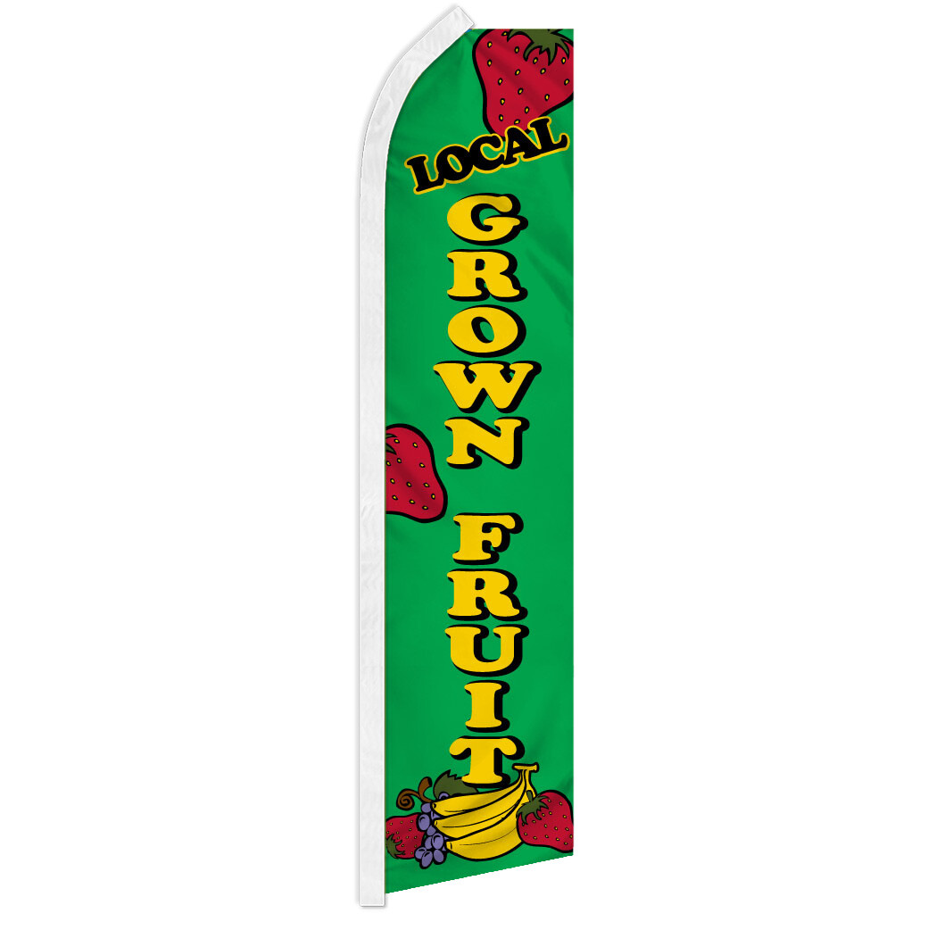 Local Grown Fruit Advertising Swooper Feather Flutter Flag Organic Fresh Produce