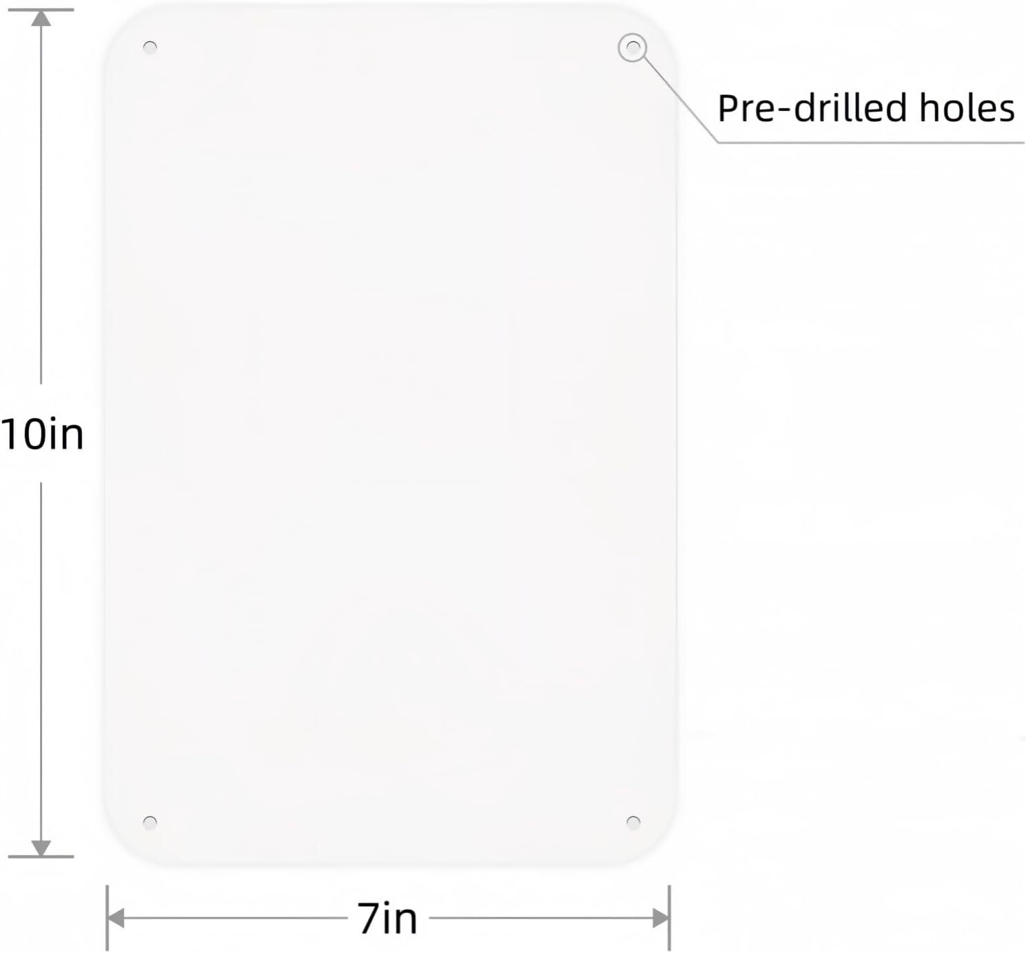 4-Pack White Blank Sign 10&Prime;x 7&Prime; Plastic